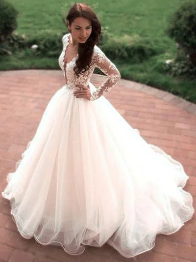 Weekend Only Sale Long Sleeve Wedding Dresses Sexy Scoop Appliques Short Train Bridal Gown JKW101 Weekend Only Sale Long Sleeve Wedding Dresses Sexy Scoop Appliques Short Train Bridal Gown JKW101