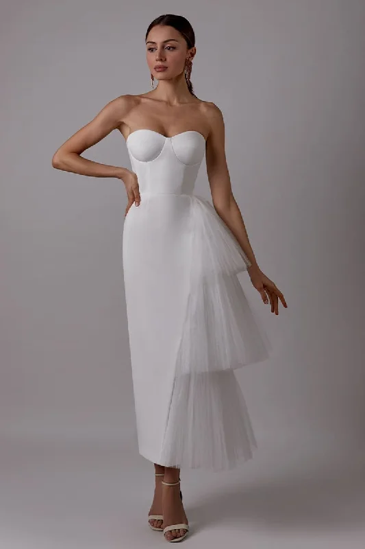 Time-Sensitive Offer Love You Always Strapless Bustier Midi Dress