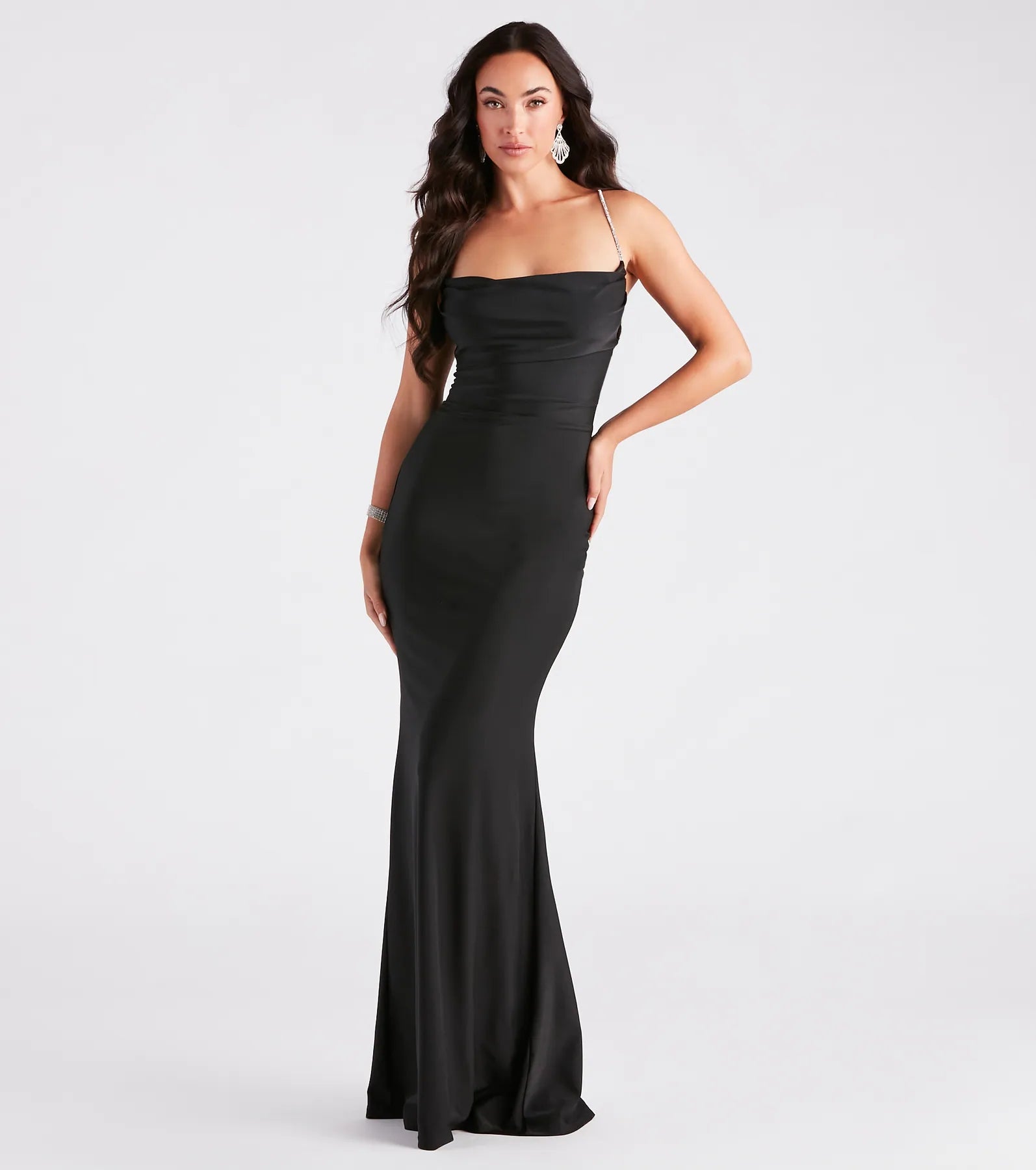 Weekend Hot Deals Marisol Formal Rhinestone Lace-Up Mermaid Dress