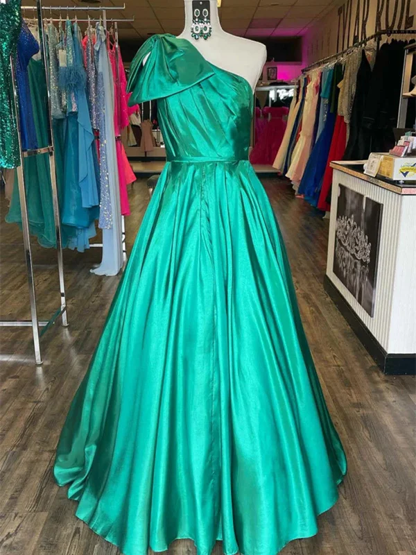 Shop Now and Save One Shoulder Green Satin Long Prom Dresses, One Shoulder Green Satin Long Formal Evening Dresses Shop Now and Save One Shoulder Green Satin Long Prom Dresses, One Shoulder Green Satin Long Formal Evening Dresses