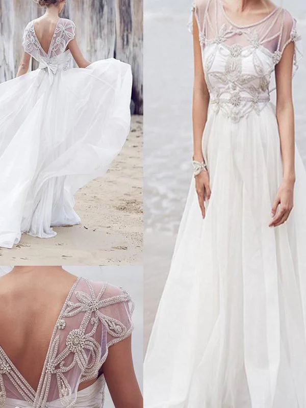 Weekend Discount Rush Open Back Wedding Dresses Aline Romantic Beautiful Beading Sparkly Bridal Gown JKW329 Weekend Discount Rush Open Back Wedding Dresses Aline Romantic Beautiful Beading Sparkly Bridal Gown JKW329