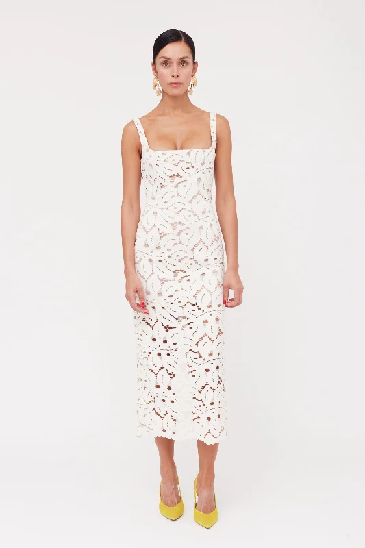 Best Deal of the Day OTILIA White Lace The Square Scoop Neckline Wedding Dress