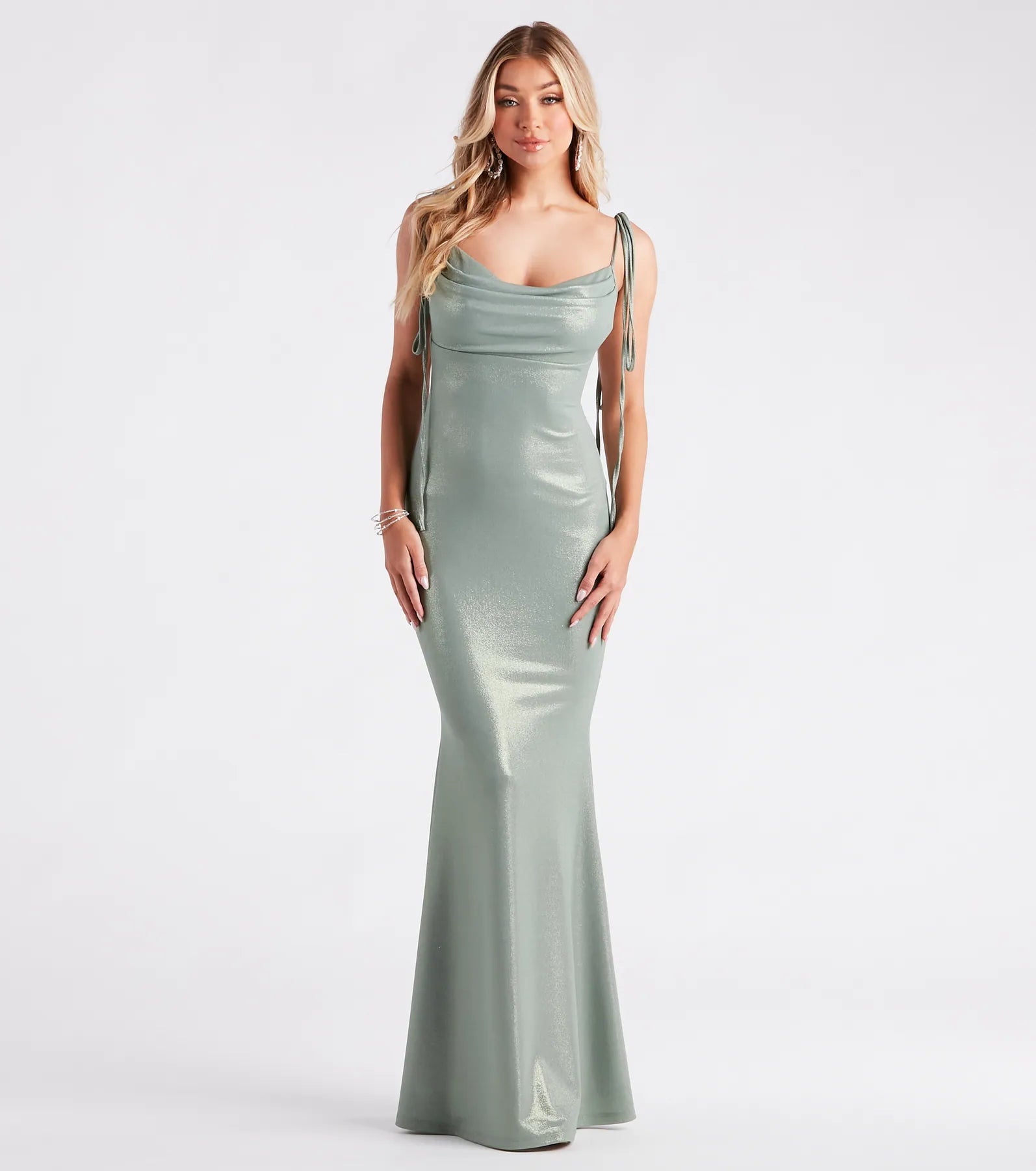 Weekend Hot Prices Presley Formal Foiled Metallic Mermaid Dress