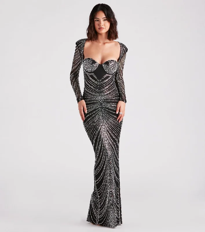 Shop Now and Save Raelynn Formal Rhinestone Bustier Long Dress