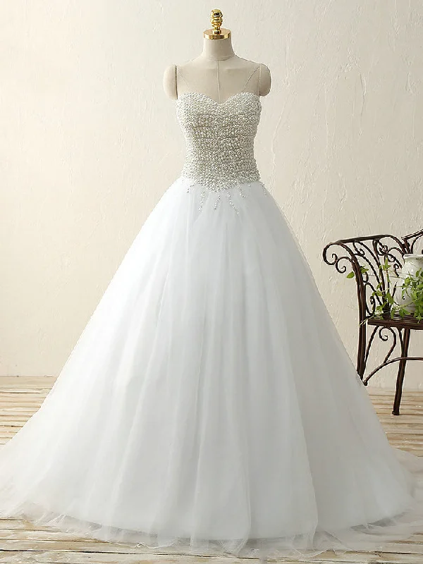 One-Stop Shop Sale Romantic Wedding Dresses Sweetheart Pearl Ball Gown Sweep Train Bridal Gown JKW243 One-Stop Shop Sale Romantic Wedding Dresses Sweetheart Pearl Ball Gown Sweep Train Bridal Gown JKW243