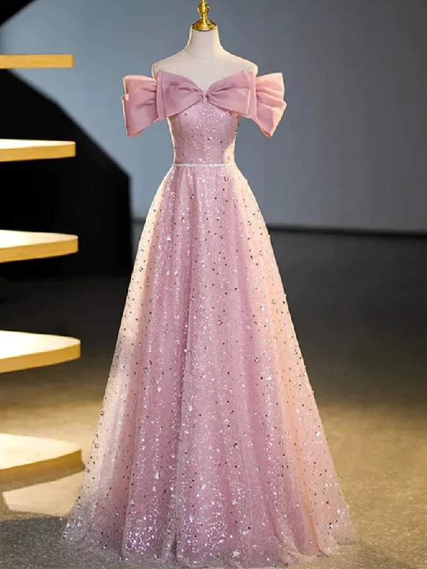 Exclusive Savings Sequins Pink Off the Shoulder Long Prom Dresses,Off Shoulder Pink Formal Graduation Evening Dresses Exclusive Savings Sequins Pink Off the Shoulder Long Prom Dresses,Off Shoulder Pink Formal Graduation Evening Dresses