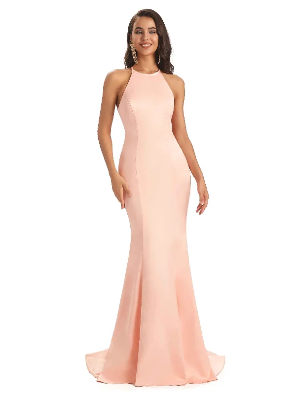 Weekend Flash Offers Sexy Soft Satin Bow Knot Unique Long Mermaid African Bridesmaid Dresses