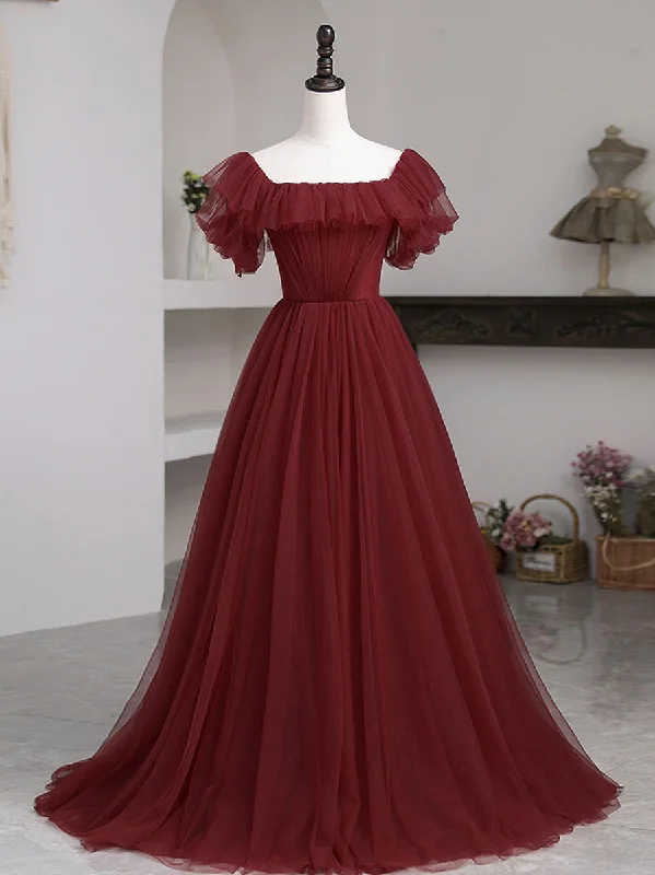 Best Price Guarantee Simple Burgundy A line Long Prom Dresses, Burgundy Bridesmaid Dresses Best Price Guarantee Simple Burgundy A line Long Prom Dresses, Burgundy Bridesmaid Dresses