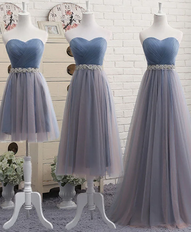 Weekend Price Drop Frenzy Simple Gray Blue Tulle Prom Dress, Gray Blue Bridesmaid Dress Weekend Price Drop Frenzy Simple Gray Blue Tulle Prom Dress, Gray Blue Bridesmaid Dress