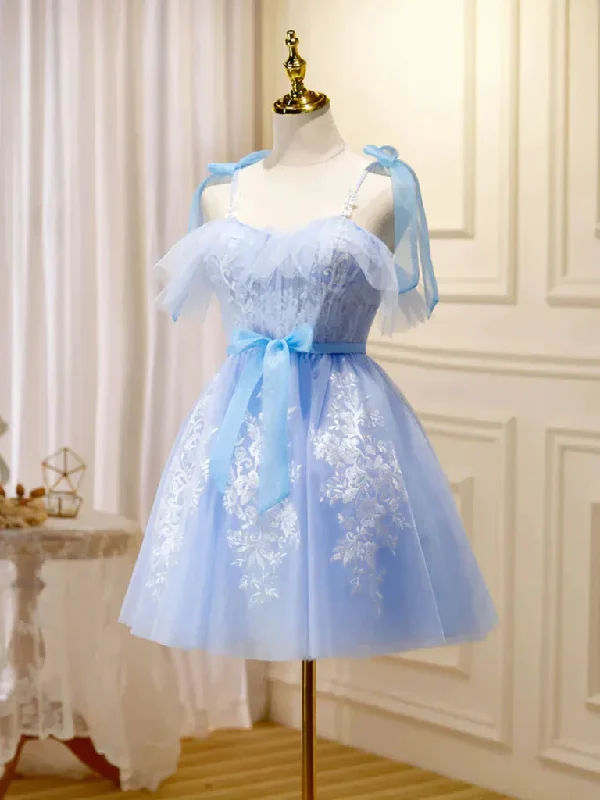 Flash Offer Sweetheart Neck Short Blue Lace Prom Dresses, Short Lace Blue Homecoming Formal Evening Dresses Flash Offer Sweetheart Neck Short Blue Lace Prom Dresses, Short Lace Blue Homecoming Formal Evening Dresses