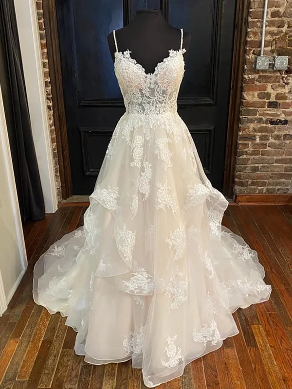 Exclusive Savings Event V Neck Backless Champagne Lace Long Prom Dresses, Champagne Lace Wedding Dresses, Champagne Formal Evening Dresses SP2144 Exclusive Savings Event V Neck Backless Champagne Lace Long Prom Dresses, Champagne Lace Wedding Dresses, Champagne Formal Evening Dresses SP2144