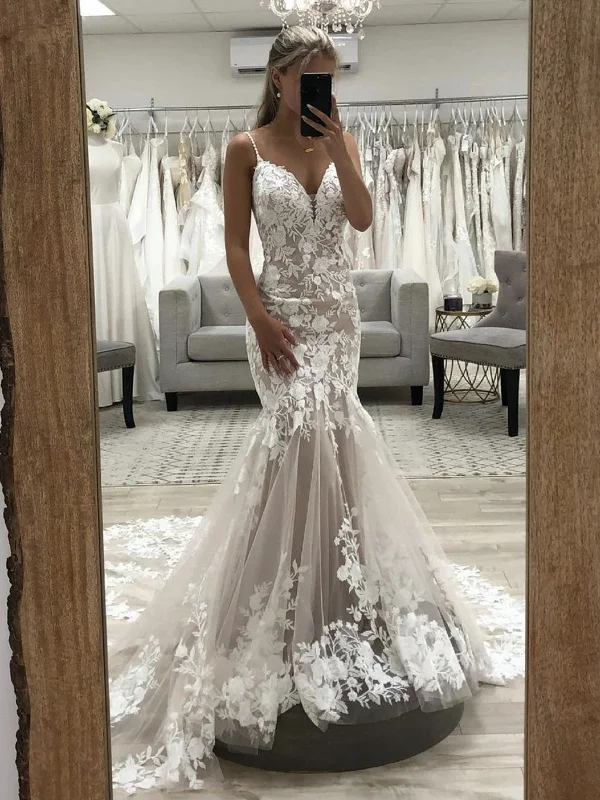 Final Sale Event V Neck Mermaid Champagne Lace Long Prom Wedding Dresses, Mermaid Champagne Formal Dresses, Champagne Lace Evening Dresses SP2206 Final Sale Event V Neck Mermaid Champagne Lace Long Prom Wedding Dresses, Mermaid Champagne Formal Dresses, Champagne Lace Evening Dresses SP2206