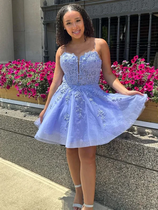Weekend Shopping Spree V Neck Open Back Blue Lace Prom Dresses, V Neck Backless Blue Lace  Formal Graduation Evening Homecoming Dresses