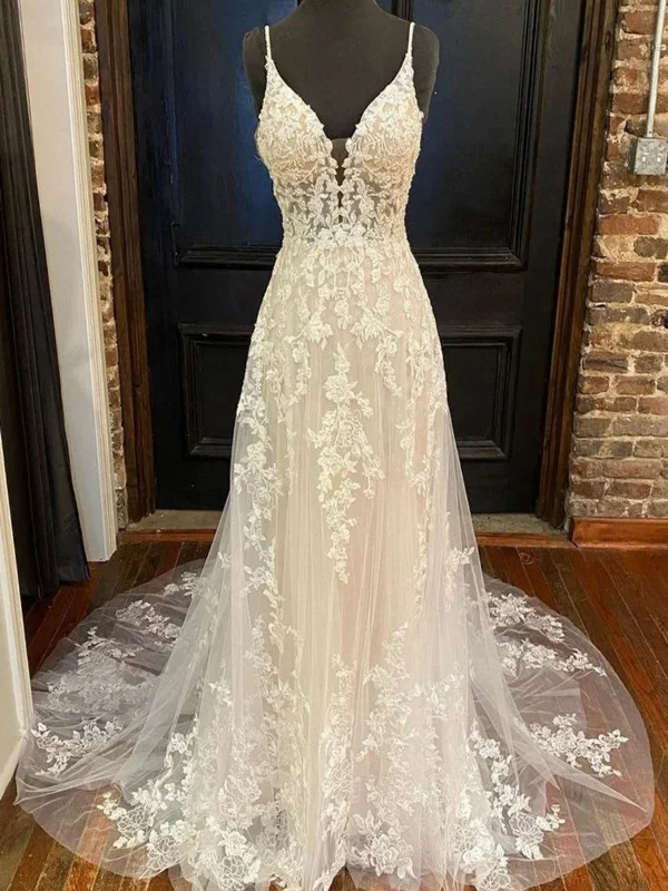 Weekend Bonanza V Neck Open Back Ivory Lace Long Prom Dresses with Train, Ivory Lace Formal Evening Dresses, Ivory Wedding Dresses SP2918 Weekend Bonanza V Neck Open Back Ivory Lace Long Prom Dresses with Train, Ivory Lace Formal Evening Dresses, Ivory Wedding Dresses SP2918