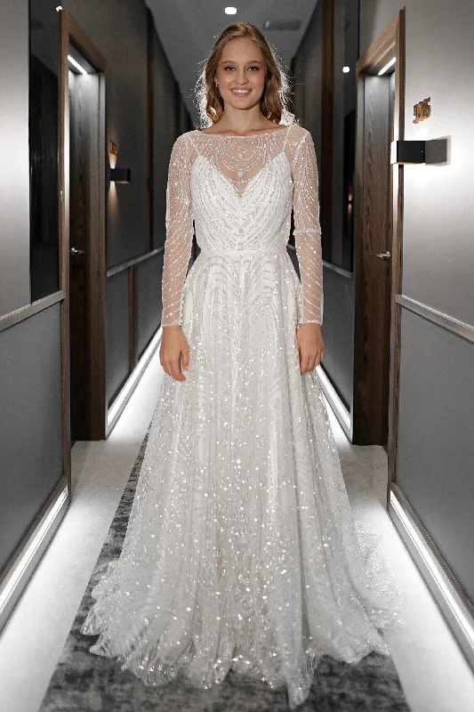 Weekend Markdowns Galore 2 in 1 Sparkly Wedding Dress Tirion