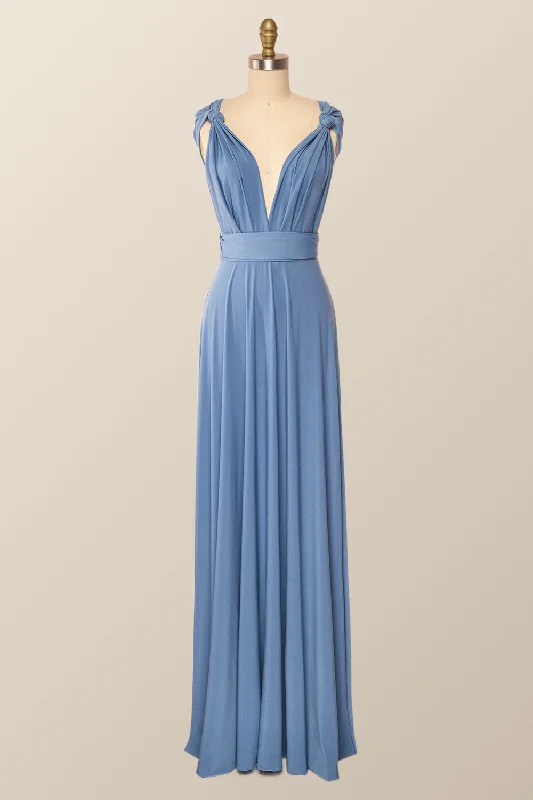 Weekend Shopping Fiesta Blue Convertible Long Party Dress