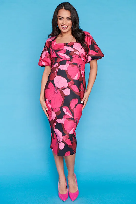 Exclusive Savings Event Eliana Pink Hibiscus Party Dress
