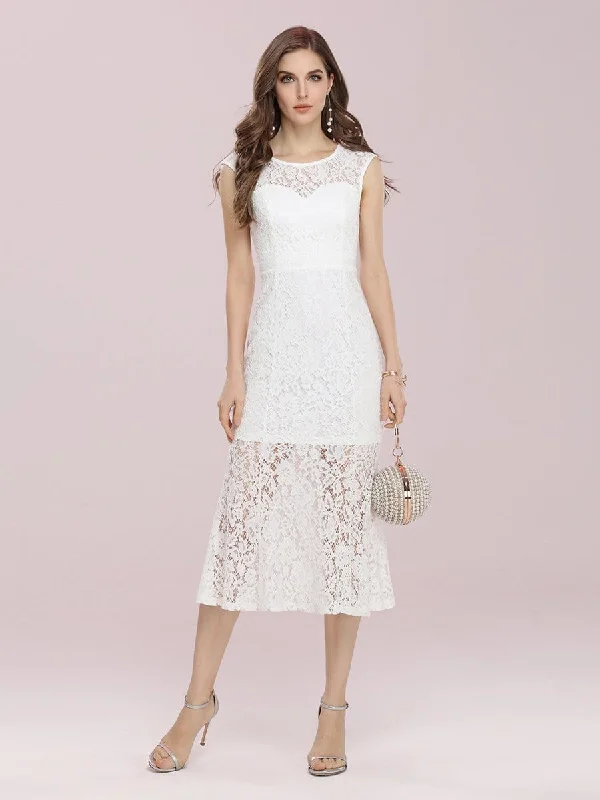 Exclusive Offer Gorgeous Round Neck Sleeveless Lace Party Dress
