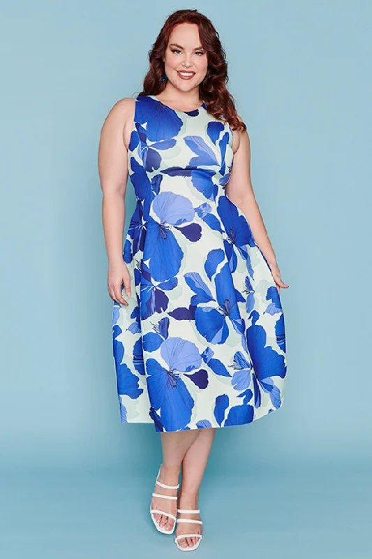 Today’s Special Discount Lucca Blue Hibiscus Party Dress