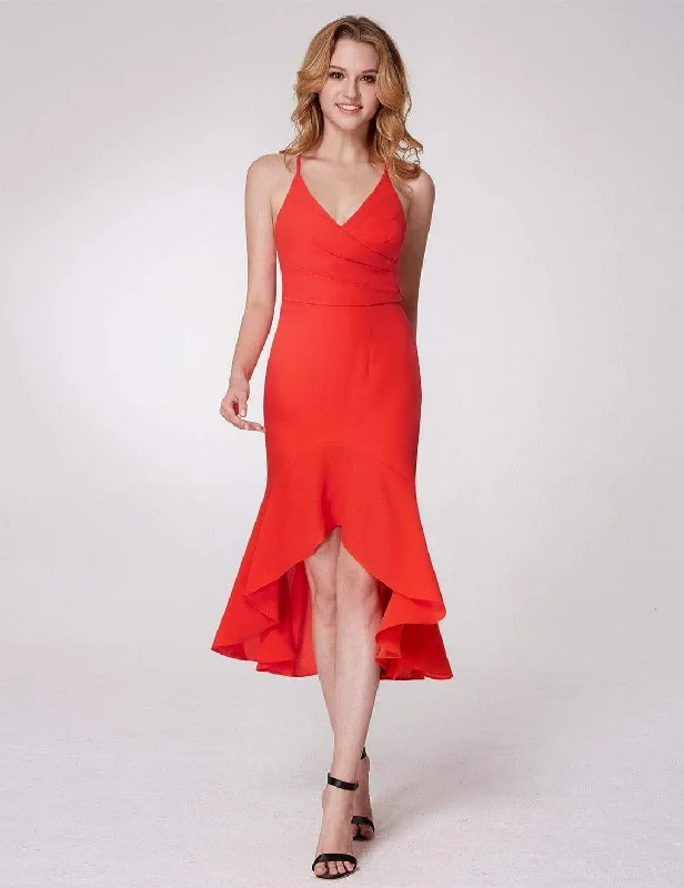 Buy More, Save More Sexy Orange Open Back High Low Party Dress