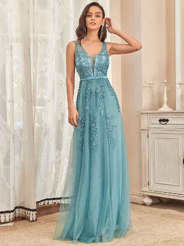 Weekend Savings Bonanza Elegant Sleeveless Tulle Party Dress for Women