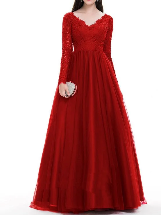 Weekend Only Steals Dresses Mesh Lace Long Sleeve Party Dress for Women