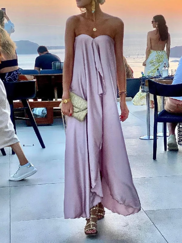 Super Savings Dresses Tube Top Sleeveless Irregular Party Dress for Women