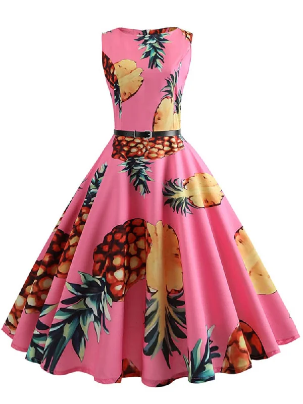 Weekend Specials Galore BerriesJam - 2024 Pineapple Print Pin Up Sleeveless A-Line Midi Party Dress Weekend Specials Galore BerriesJam - 2024 Pineapple Print Pin Up Sleeveless A-Line Midi Party Dress