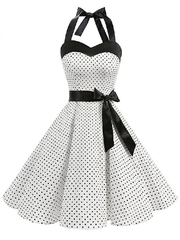 Weekend Wonders BerriesJam - 2024 Polka Dot Print Retro Halter Pin Up Rockabilly Party Dress Weekend Wonders BerriesJam - 2024 Polka Dot Print Retro Halter Pin Up Rockabilly Party Dress