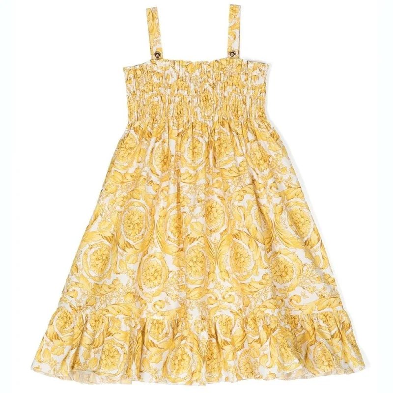 End-of-Season Sale Gold Barocco Cotton Dress