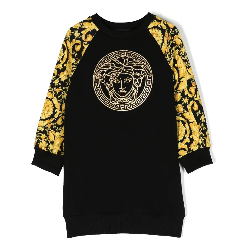 Mega Discounts Black Medusa Print Dress