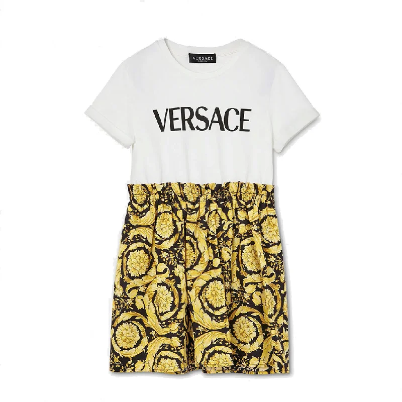 Weekend Must-Have Offers White & Gold Logo Dress