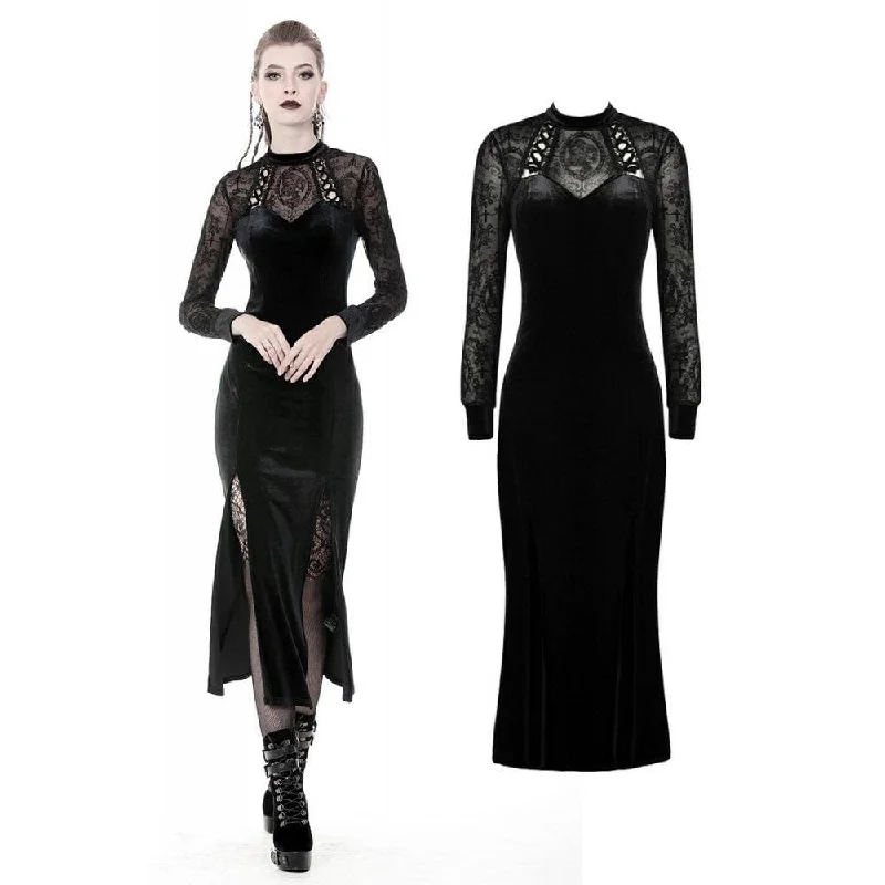 Unbeatable Flash Deals Women's Gothic Slim Velvet Long Party Dresses